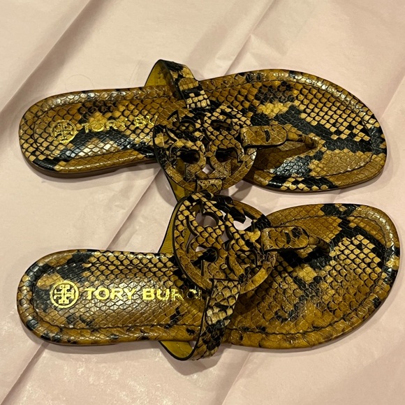 Tory Burch Shoes - Tory Burch Miller Snake Print Sandals. Like new!